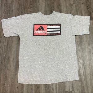 90s Adidas Nebraska Cornhuskers Huskers gray red black graphic logo t shirt